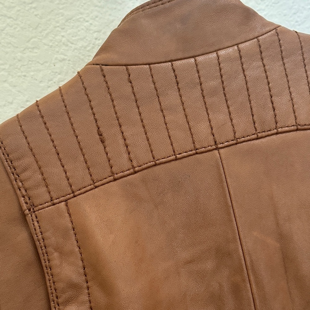Michael Kors Tan Leather Jacket, Soft and Vintage - Picture 9 of 14